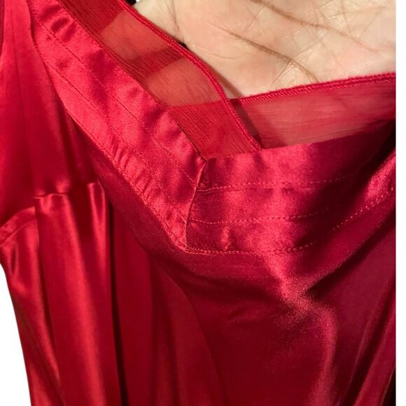 Resume Woman Ruby Red 100% Silk Bias-Cut Tank Top 3X - Picture 4 of 7